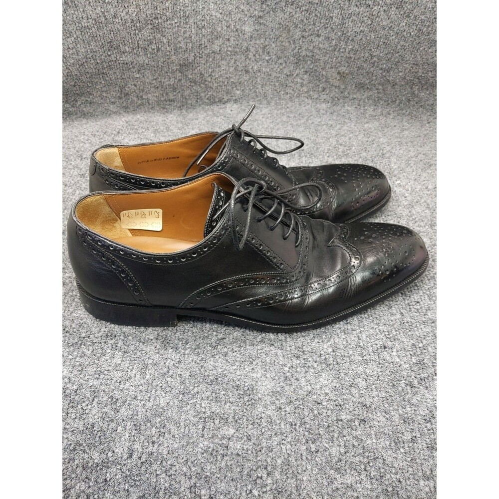 Bally Men's Black Oxfords Leather Z-Adrem Size 8 1/2D Made In Switzerland - Picture 4 of 16